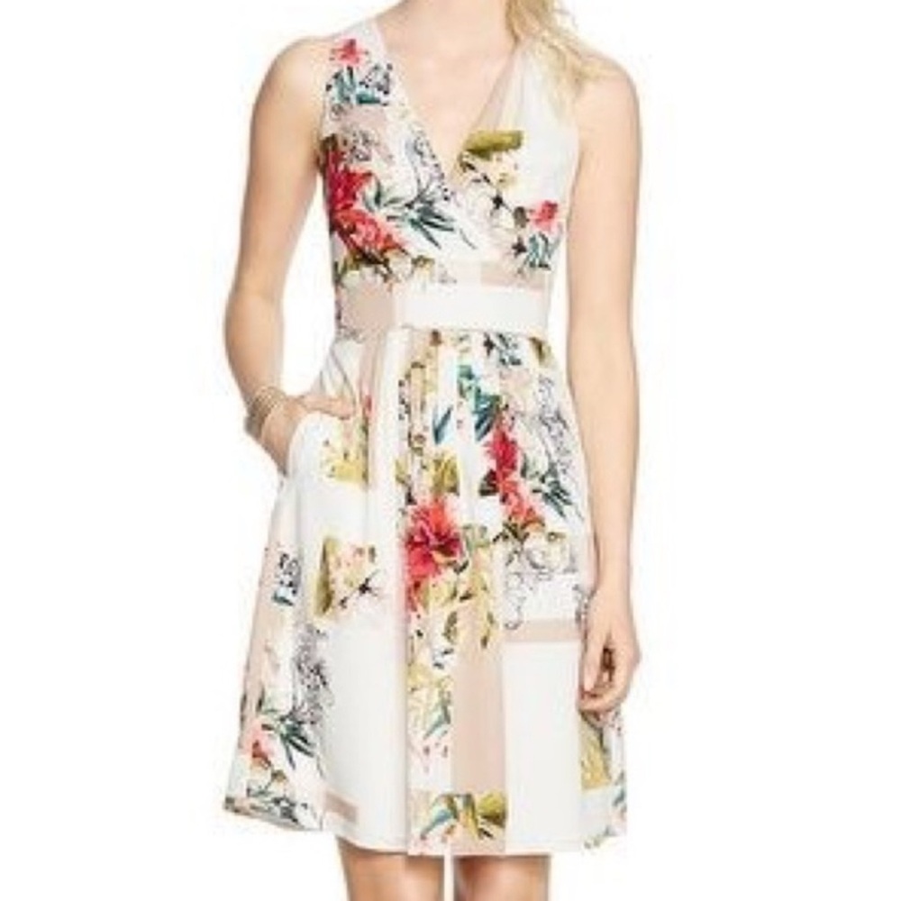 White House Black Market Multicolor color block Catalina Floral Fit and Flare 8